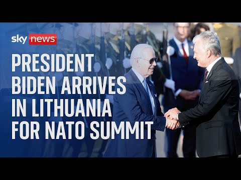 Watch live: US President Joe Biden arrives in Lithuania for NATO summit