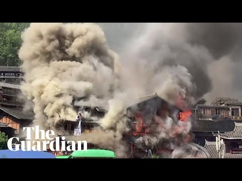 Massive fire tears through buildings in China’s Guizhou province