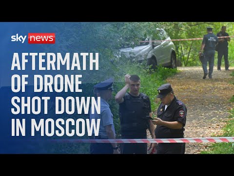 Watch live: Russians shoot down drone in Moscow