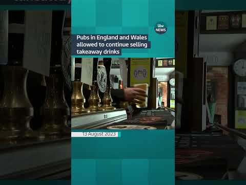 Pubs in England and Wales allowed to continue selling takeaway drinks #ITVnews #pubs #takeaway #uk