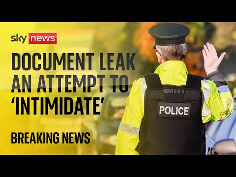 Leaked PSNI document posted on wall facing Sinn Fein office in attempt to intimidate, party says