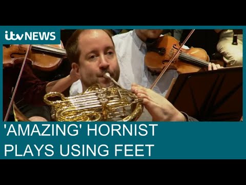 Artist born without arms who plays the French horn with his feet to perform at the Proms | ITV News