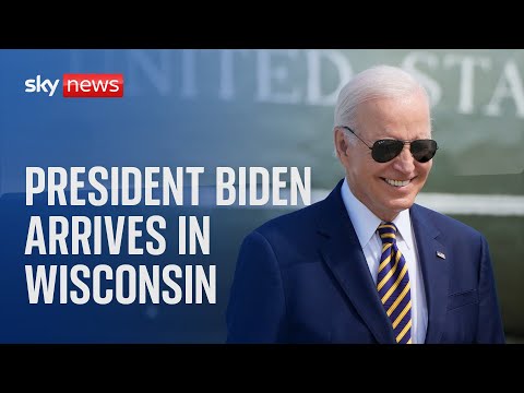 US President Biden arrives in Milwaukee ahead of green energy factory tour