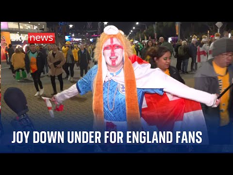 Women’s World Cup: England fans celebrate in Sydney