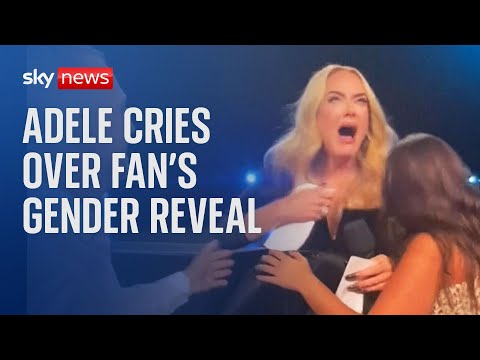 Adele cries after revealing gender of fan’s baby