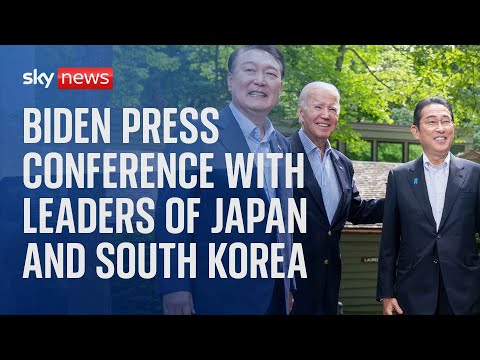 Watch live: President Biden holds press conference with leaders of Japan and South Korea