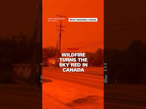 Wildfire turns the sky red in Canada
