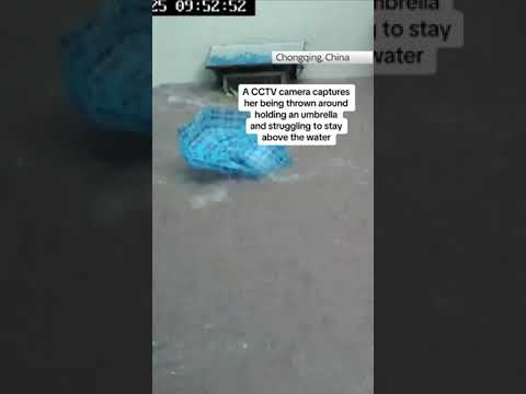 An elderly woman was rescued from flood by a man who can’t swim