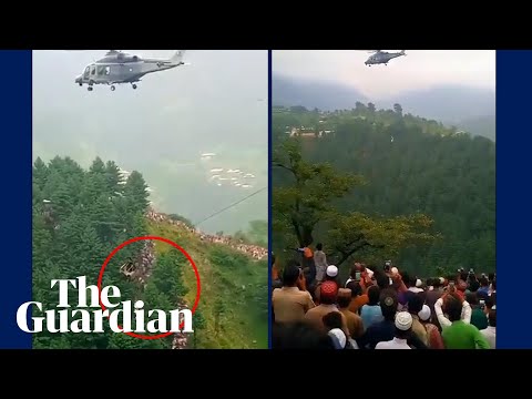 Video shows child rescued from chairlift after cable snapped in Pakistan