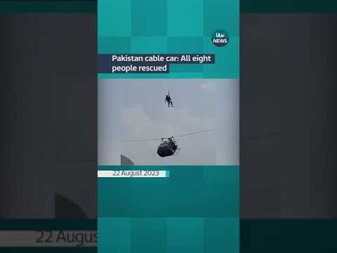 Pakistan cable car: All eight people rescued