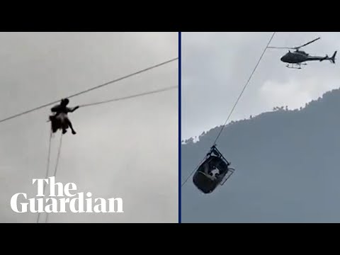 Children rescued from chairlift after cable snapped in Pakistan