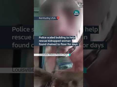 Police scaled building to help rescue kidnapped woman found chained to floor for days #itvnews #usa