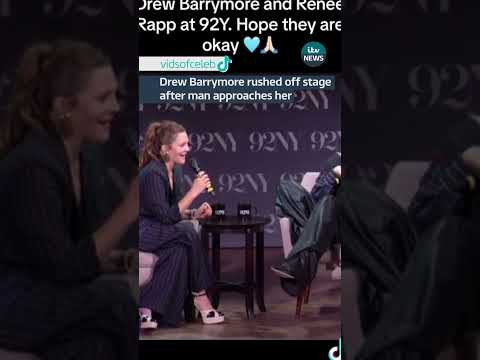 Drew Barrymore escorted off stage after man approaches her #drewbarrymore #news #entertainment