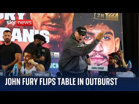 Tommy Fury’s father flips table at Fury v KSI press conference