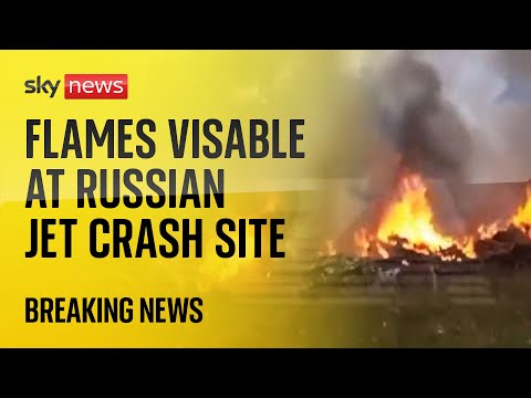 Wagner boss: Flames visible at Russian jet crash site