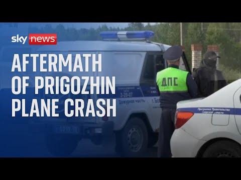 Watch live: Emergency services near the site of the Prigozhin plane crash