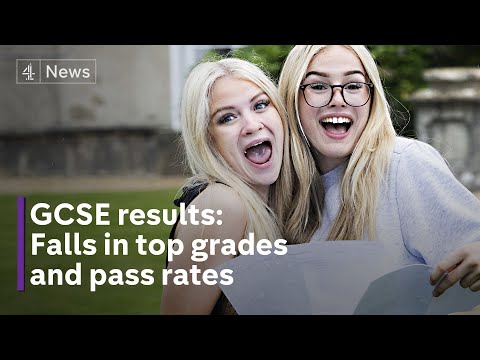 GCSE results day: Number of top grades and passes down in England