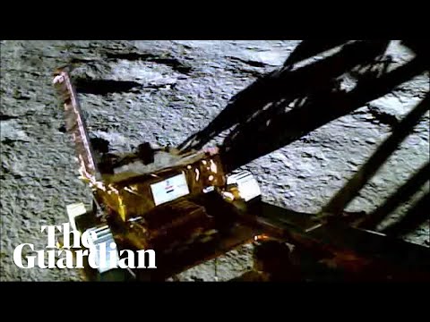Video shows India’s lunar rover rolling onto moon’s surface