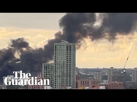 Plumes of smoke seen as fire breaks out at east London business centre