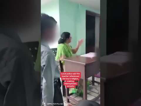 This is the moment a school teacher encouraged students to slap their Muslim classmate in India