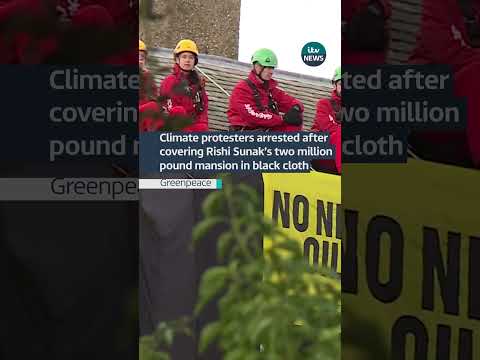Climate protesters arrested after covering Rishi Sunak’s two million pound mansion in black cloth