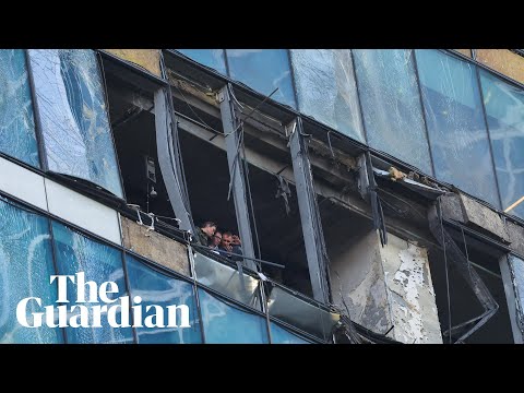 Moscow high-rise building in business district hit again by drone strike
