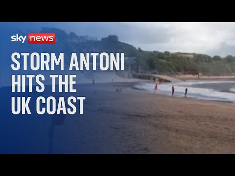 Watch live: Storm Antoni hits UK coastline as ‘danger to life’ warning issued