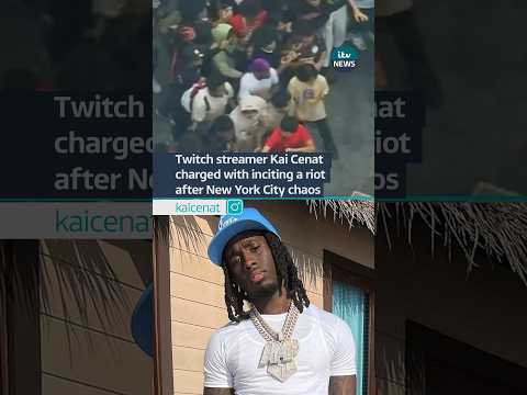 Twitch streamer #kaicenat charged with inciting a riot after chaotic NYC giveaway #news #twitch