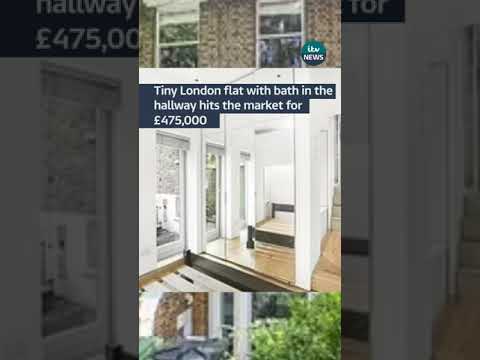 Tiny London flat with bath in the hallway on sale for almost #itvnews #news #uk £500,000