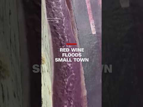 Red wine floods small town