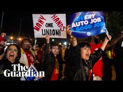 ‘We’re not asking to be millionaires’: workers strike at US car giants