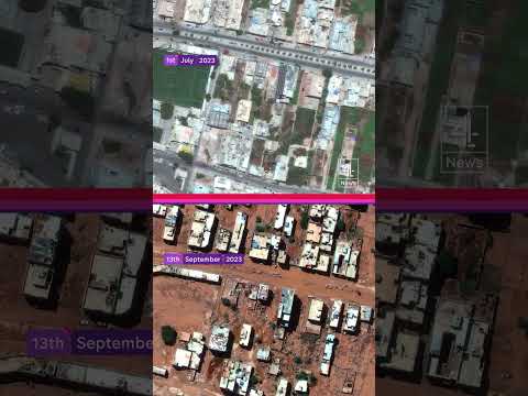 Libya floods: before and after