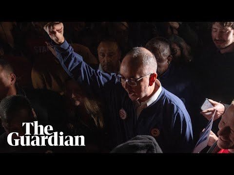 UAW union leader Shawn Fain, and Bernie Sanders speak at a rally in support of strikes – watch live