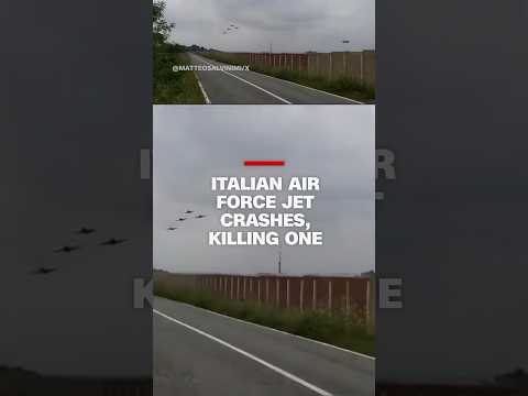 The jet was practicing a formation for the Italian Air Force, when it crashed shortly after takeoff.