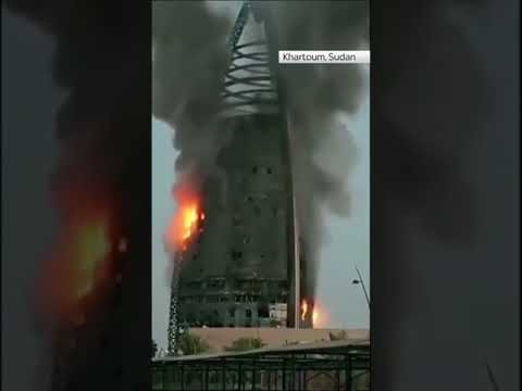 Landmark skyscraper gutted by fire