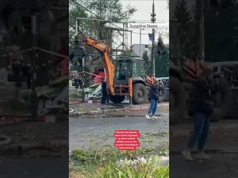 A Russian missile strike has destroyed a hotel in Cherkasy, Ukraine
