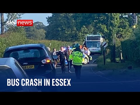Essex: Children taken to hospital after bus roof ripped off in crash in Clavering