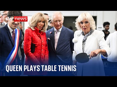 Queen Camilla showcases her table tennis skills