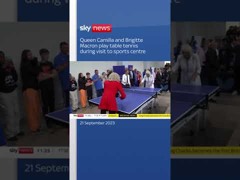 Queen showcases her table tennis skills