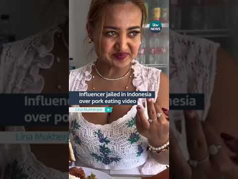 Influencer jailed in Indonesia over pork eating video #indonesia #pork #influencer #bali