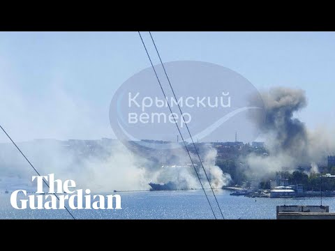 Smoke rises over Russia’s Black Sea fleet HQ after missiles hit Crimea