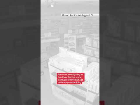 CCTV captures van crashing into Lego store
