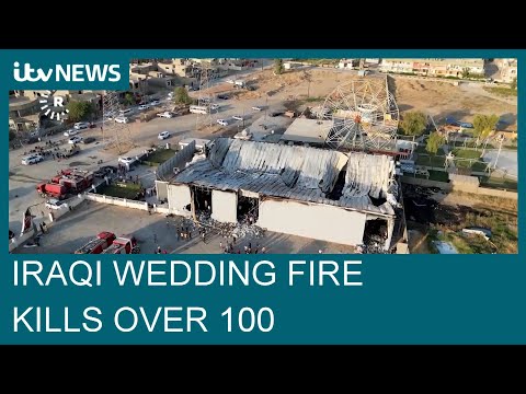 More than 100 dead after fireworks spark blaze that consumes Iraq wedding hall | ITV News