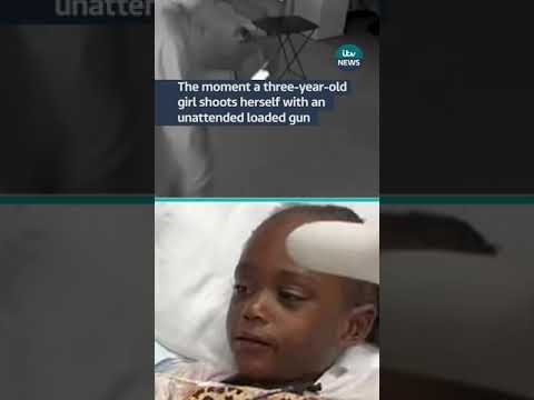 Toddler shoots herself in USA #itvnews #news #usa