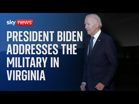 US President Joe Biden speaks at armed forces ceremony in Virginia