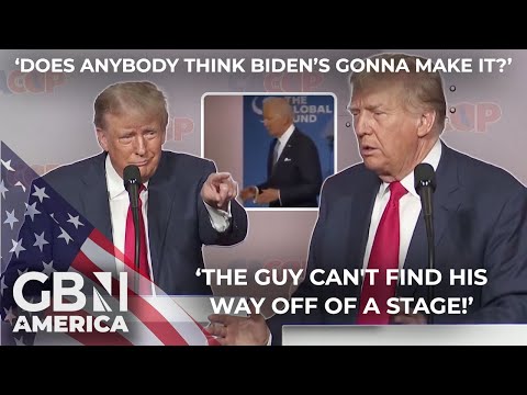 ‘Does anybody think he’s gonna make it?’ | Trump mocks Biden for getting lost on stage