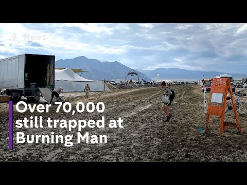Burning Man festival goers trapped in sea of thick mud