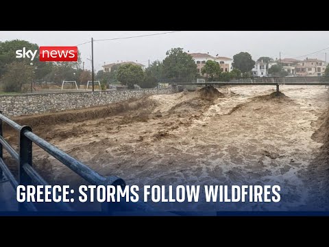Greece hit by storms and flooding after deadly wildfires