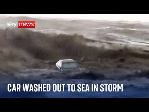 Greece flooding: Car washed out to sea in violent storm