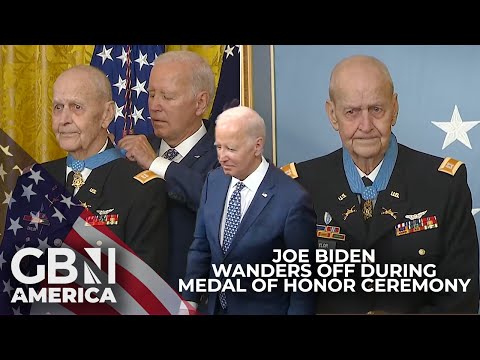 Joe Biden wanders off during Medal of Honor ceremony at White House